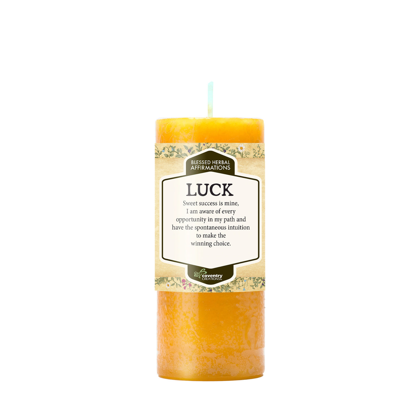 Coventry Creations Affirmation Luck Golden Yellow candle