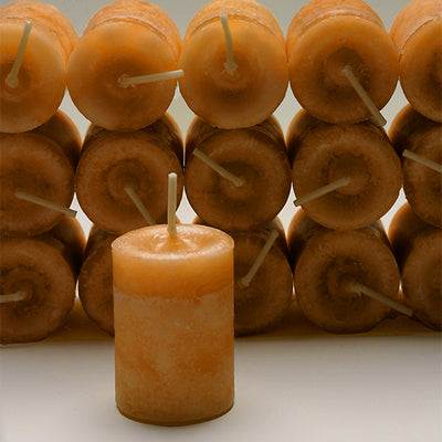 Coventry Creations Blessed Herbal Problem Solving Power Votive Honey Candles stacked with one candle in front