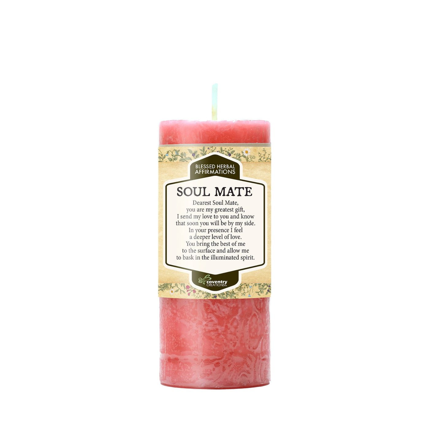  Coventry Creations Affirmation Soul Mate Pink candle