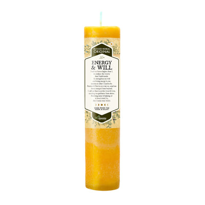 Coventry Creations Blessed Herbal Energy and Will Orange Pillar Candle