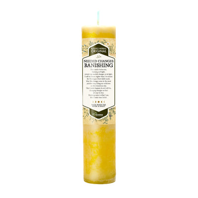 Coventry Creations Blessed Herbal Needed Change Yellow Pillar Candle