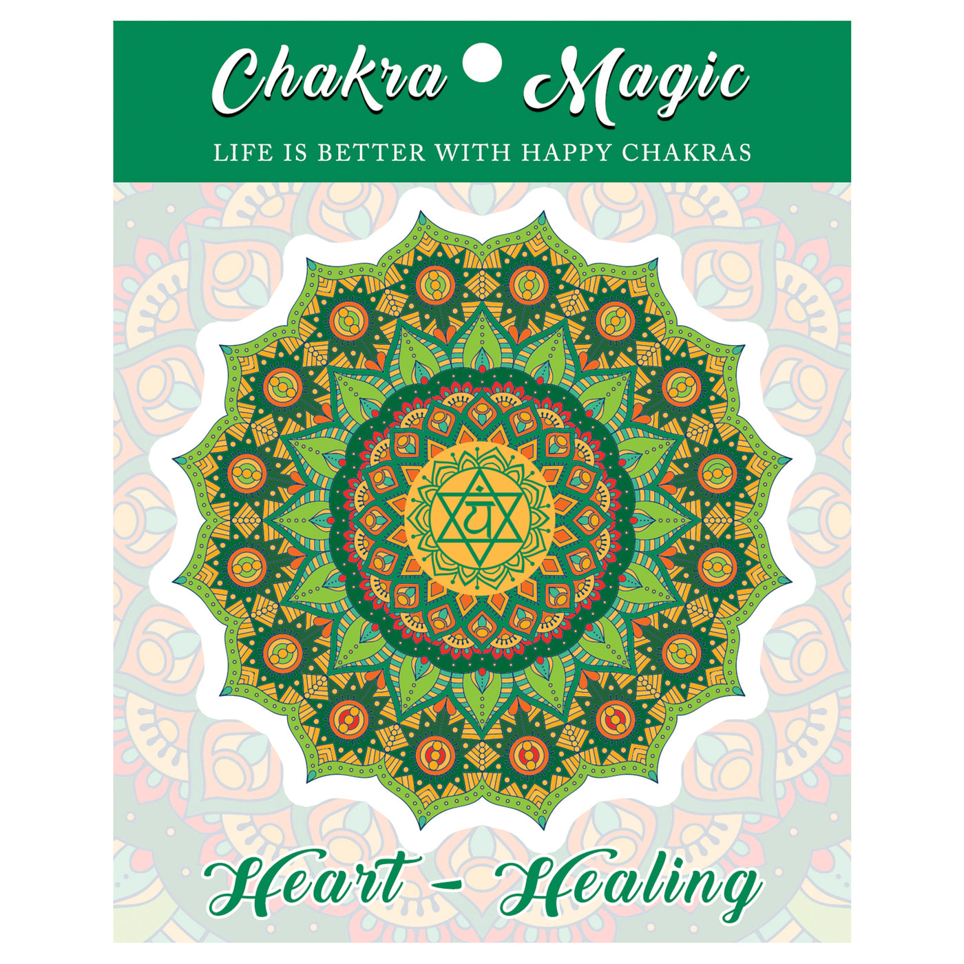Chakra Magic Healing Sticker - Heart Chakra (Pack of 6)
