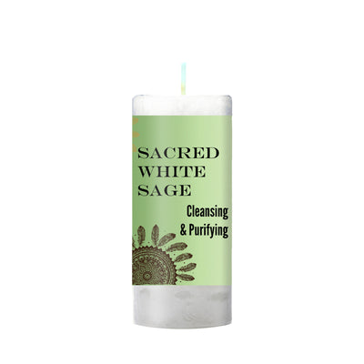 World Magic Sacred White Sage - 2x4 Candle