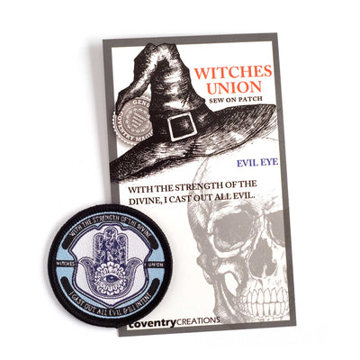 Coventry Creations Witches Union- Magical Adept Evil Eye Patch with witch hat and skull in background