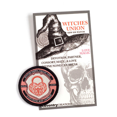 Coventry Creations Witches Union- Magical Adept Love Magic Patch with witch hat and skull in background