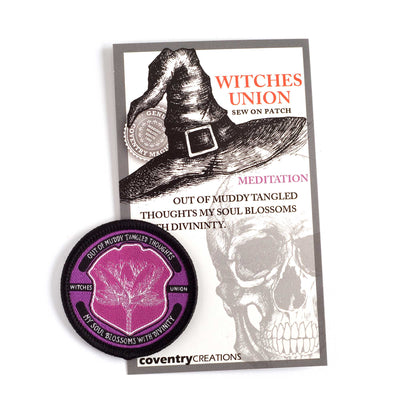 Coventry Creations Witches Union- Magical Adept Meditation Patch with witch hat and skull in background