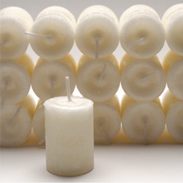 Coventry Creations Blessed Ancestor Power Votive White Candles stacked with one candle in front
